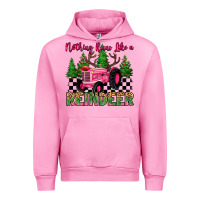 Fuchsia Pink nothing runs like a reindeer Urban Hoodie - MaliasSmallBusiness