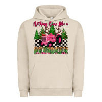 Pigment French Oak nothing runs like a reindeer Urban Hoodie - MaliasSmallBusiness