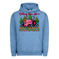 Pigment Pebble Blue nothing runs like a reindeer Urban Hoodie - MaliasSmallBusiness