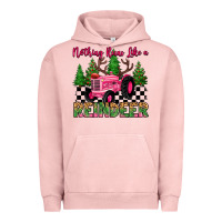 Pigment Salmon nothing runs like a reindeer Urban Hoodie - MaliasSmallBusiness