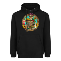 Black western skeleton coffee sunflowers Heavyweight Hoodie - Artiststas