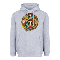 Heather Grey western skeleton coffee sunflowers Heavyweight Hoodie - Artiststas