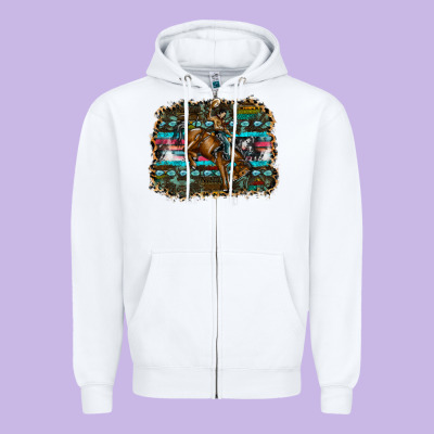 Rodeo Zipper Hoodie Designed By Sublimationcraftshop
