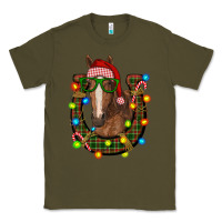Army Green christmas horseshoe with horse Classic Tee - RanaPortraitStore