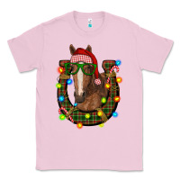 Bubblegum Pink christmas horseshoe with horse Classic Tee - RanaPortraitStore