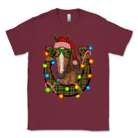 Burgundy christmas horseshoe with horse Classic Tee - RanaPortraitStore