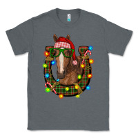 Charcoal Heather christmas horseshoe with horse Classic Tee - RanaPortraitStore