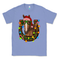 Colony Blue christmas horseshoe with horse Classic Tee - RanaPortraitStore