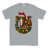 Heather Grey christmas horseshoe with horse Classic Tee - RanaPortraitStore