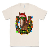 Natural christmas horseshoe with horse Classic Tee - RanaPortraitStore
