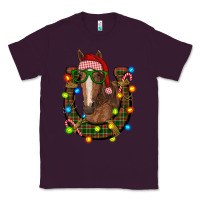 Plum christmas horseshoe with horse Classic Tee - RanaPortraitStore