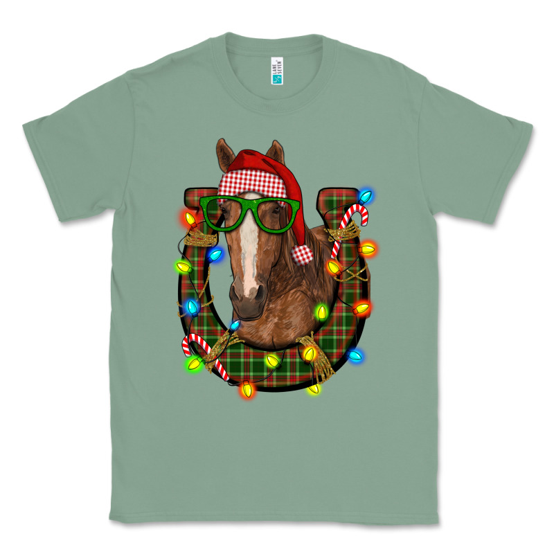 Christmas Horseshoe With Horse Classic Tee by RanaPortraitStore | Teevron