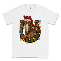 White christmas horseshoe with horse Classic Tee - RanaPortraitStore