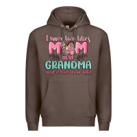 Coffee i have two titles mom and grandma and i rock them Premium Hoodie - MaliasSmallBusiness