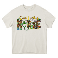 Cream one lucky nurse Heavy Core Tee - CowhideDigitalArt
