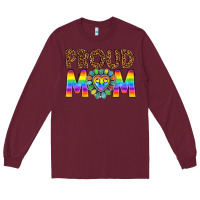 Burgundy proud mom lgbtq Long Sleeve Tee - texasbilliewilder