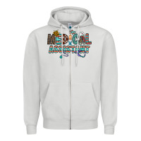 Dove Grey medical asistant Zipper Hoodie - CowhideDigitalArt