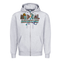 Heather Grey medical asistant Zipper Hoodie - CowhideDigitalArt