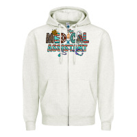 Oatmeal Heather medical asistant Zipper Hoodie - CowhideDigitalArt