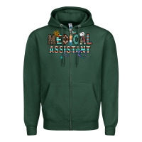 Sports Green medical asistant Zipper Hoodie - CowhideDigitalArt