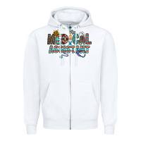 White medical asistant Zipper Hoodie - CowhideDigitalArt