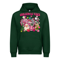 Forest Green retro pink christmas vibes Urban Hoodie - MaliasSmallBusiness