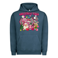 Pigment Midnight Navy retro pink christmas vibes Urban Hoodie - MaliasSmallBusiness