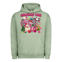 Pigment Oil Green retro pink christmas vibes Urban Hoodie - MaliasSmallBusiness