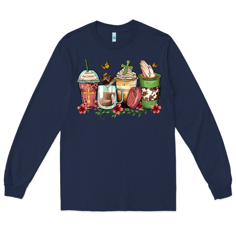 Faith Coffee Cups Long Sleeve Tee by Zillion Design Studio | Teevron