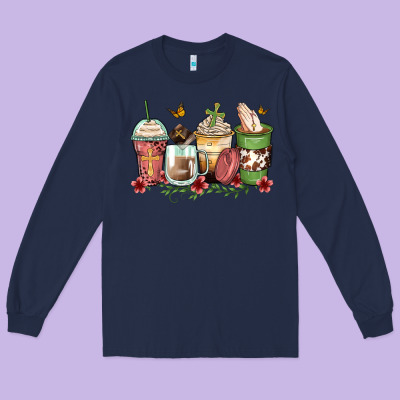 Faith Coffee Cups Long Sleeve Tee Designed By Zillion Design Studio