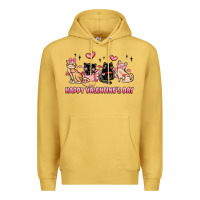 Antique Gold happy valentines day cats Premium Hoodie - MaliasSmallBusiness