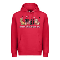 Cardinal happy valentines day cats Premium Hoodie - MaliasSmallBusiness