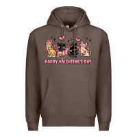 Coffee happy valentines day cats Premium Hoodie - MaliasSmallBusiness