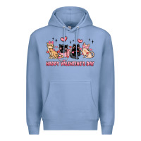 Colony Blue happy valentines day cats Premium Hoodie - MaliasSmallBusiness