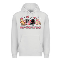 Dove Grey happy valentines day cats Premium Hoodie - MaliasSmallBusiness