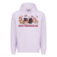 Lilac happy valentines day cats Premium Hoodie - MaliasSmallBusiness