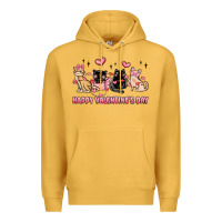 Mustard happy valentines day cats Premium Hoodie - MaliasSmallBusiness