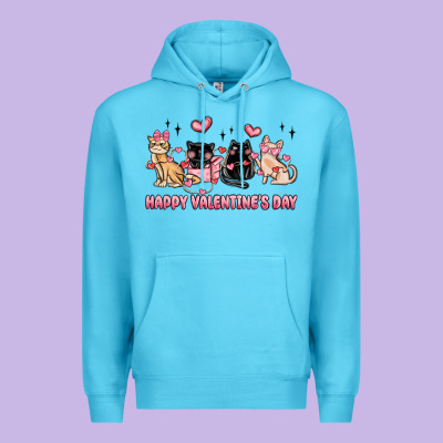 Happy Valentines Day Cats Premium Hoodie Designed By Maliassmallbusiness