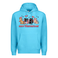 Ocean Blue happy valentines day cats Premium Hoodie - MaliasSmallBusiness