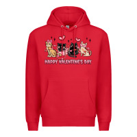 Red happy valentines day cats Premium Hoodie - MaliasSmallBusiness