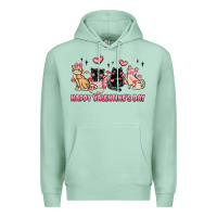 Seafoam happy valentines day cats Premium Hoodie - MaliasSmallBusiness