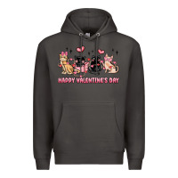Smoke happy valentines day cats Premium Hoodie - MaliasSmallBusiness