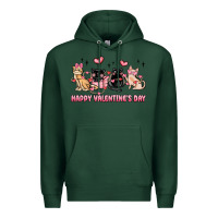 Sports Green happy valentines day cats Premium Hoodie - MaliasSmallBusiness