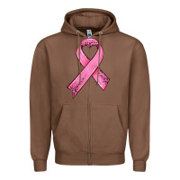 Chestnut pink ribbon Zipper Hoodie - HRA Design Shop