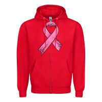 Pink Ribbon Zipper Hoodie | Teevron