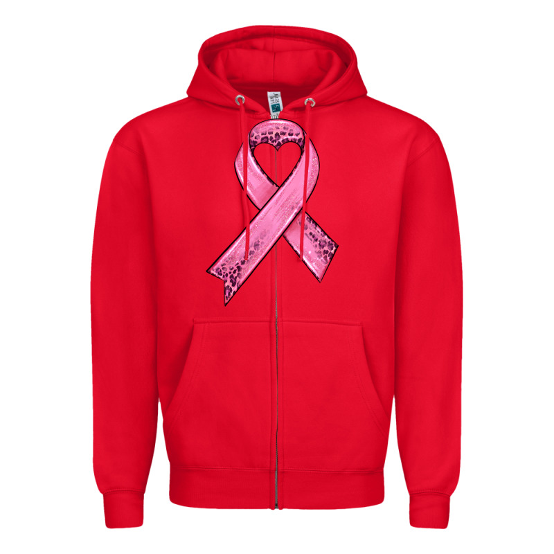 Pink Ribbon Zipper Hoodie by HRA Design Shop | Teevron