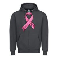 Smoke pink ribbon Zipper Hoodie - HRA Design Shop