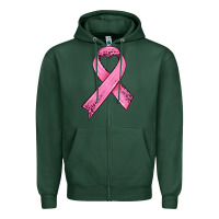 Sports Green pink ribbon Zipper Hoodie - HRA Design Shop