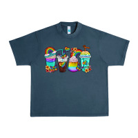Midnight Navy rainbow coffee cups Urban Heavy Tee - texasbilliewilder