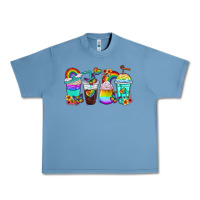 Pebble Blue rainbow coffee cups Urban Heavy Tee - texasbilliewilder